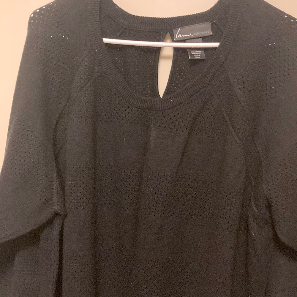 Black open weave lightweight sweater